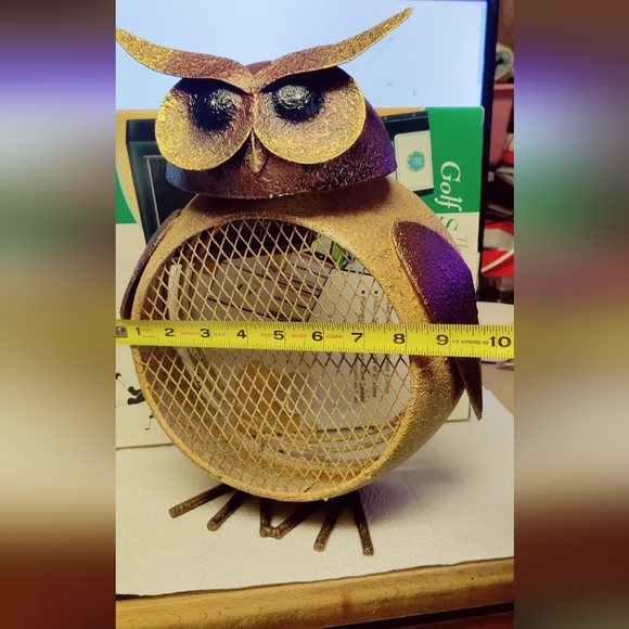 Bronze Scrap Metal Owl 12" Tall - Picture 2 of 7